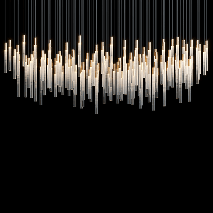 Frosted Tube Cluster Chandelier - Zelno Lighting