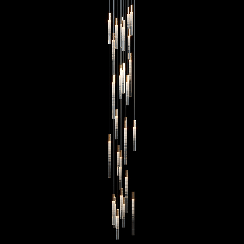 Frosted Tube Cluster Chandelier - Zelno Lighting