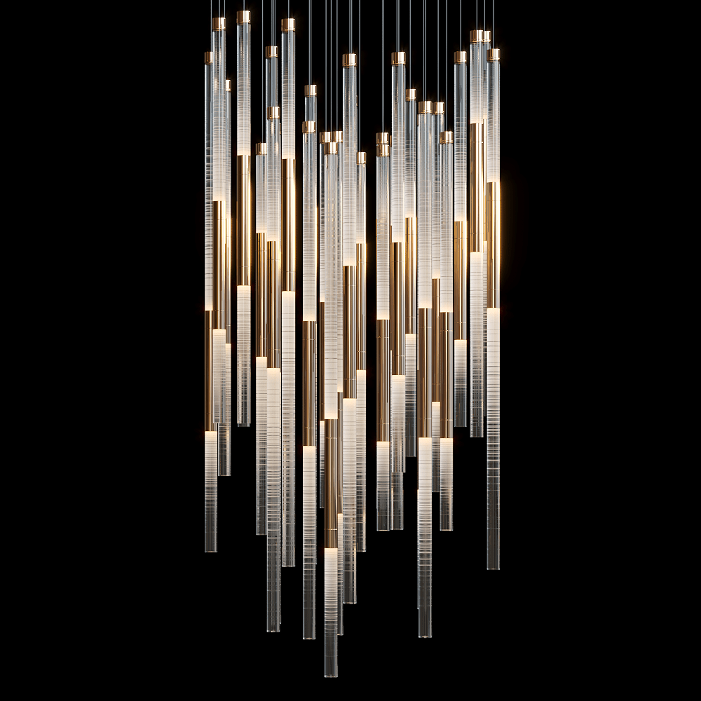 Frosted Tube Cluster Chandelier - Zelno Lighting