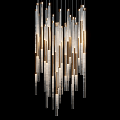 Frosted Tube Cluster Chandelier - Zelno Lighting