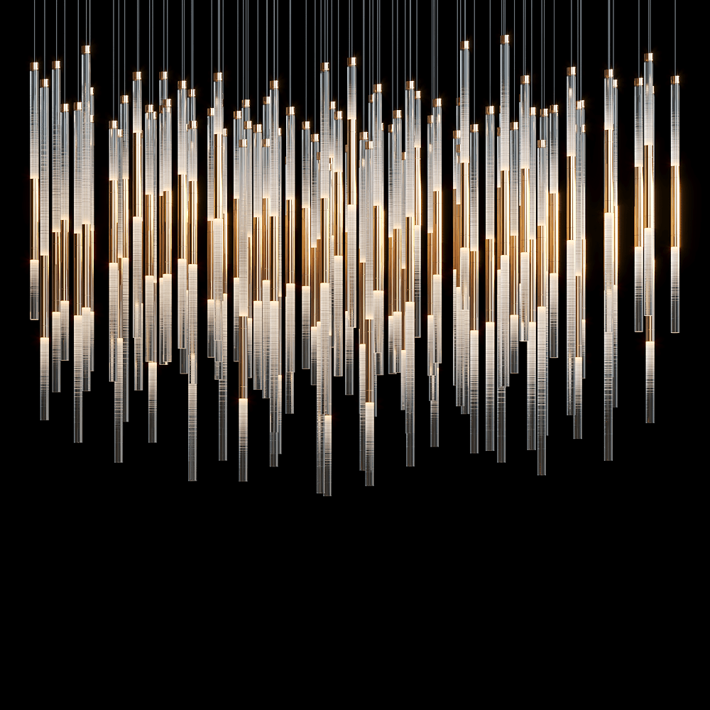 Frosted Tube Cluster Chandelier - Zelno Lighting