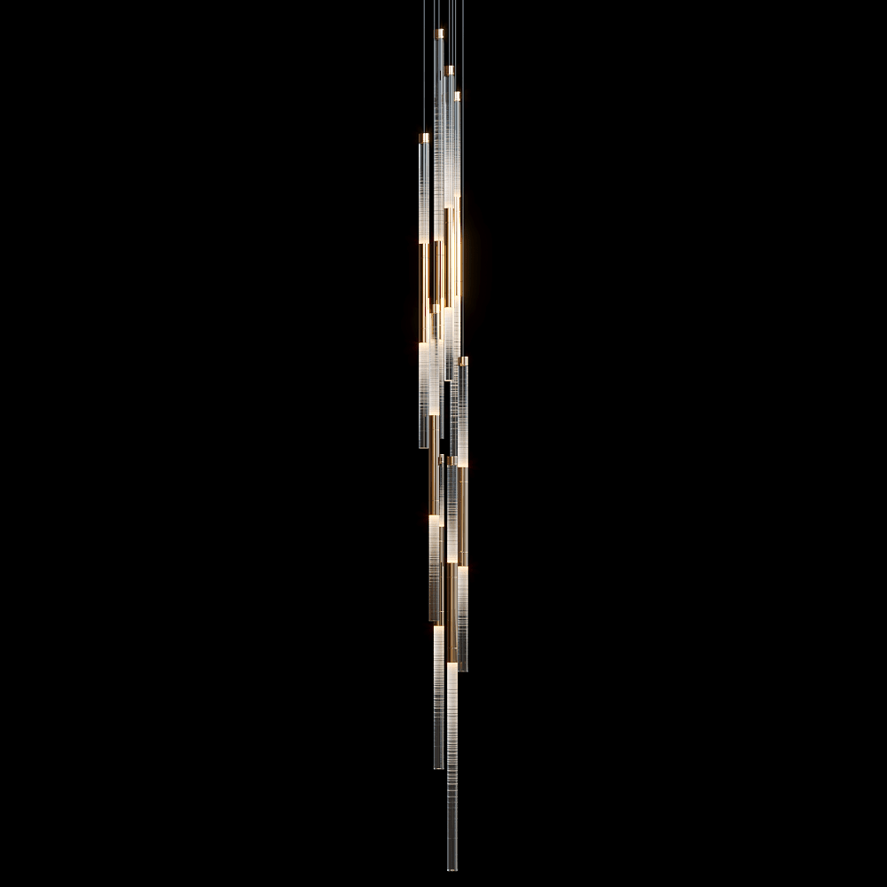 Frosted Tube Cluster Chandelier - Zelno Lighting