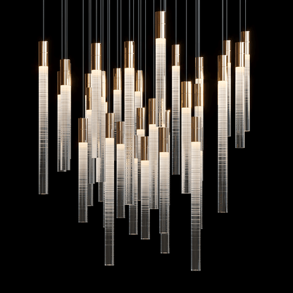 Frosted Tube Cluster Chandelier - Zelno Lighting
