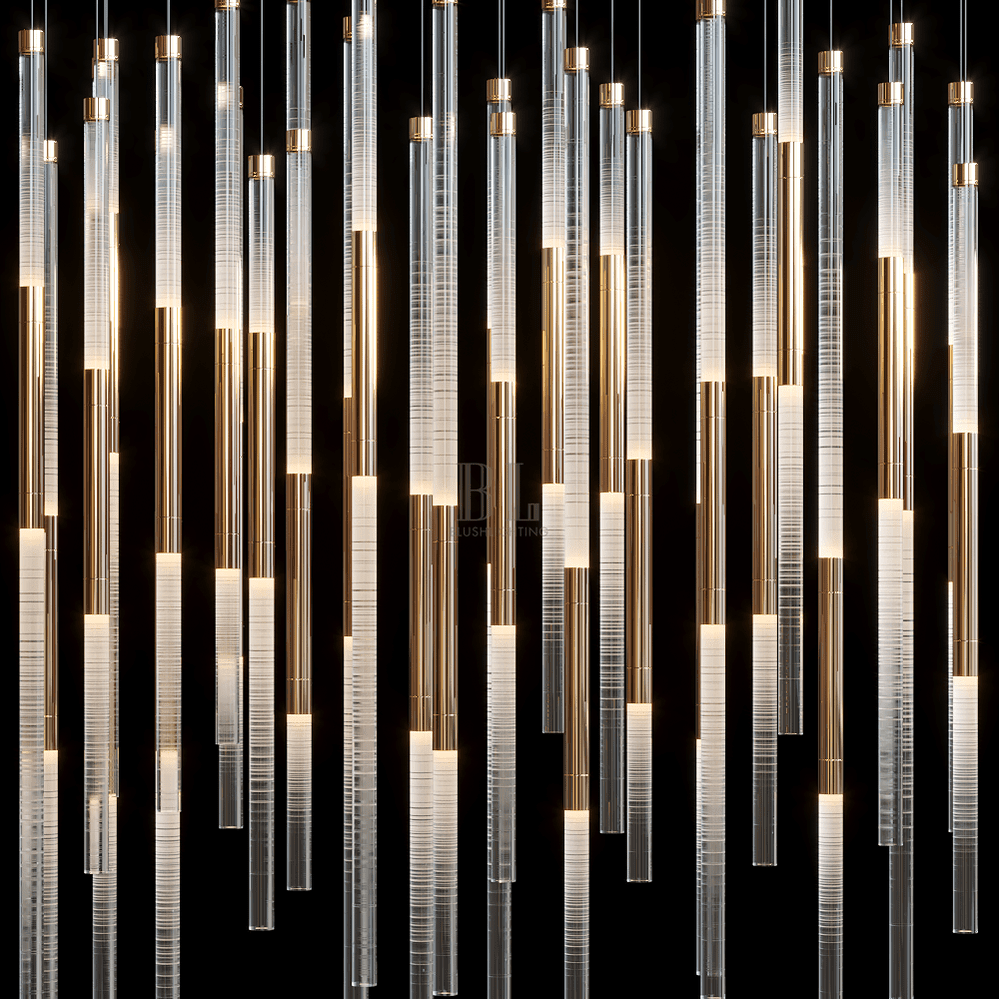 Frosted Tube Cluster Chandelier - Zelno Lighting