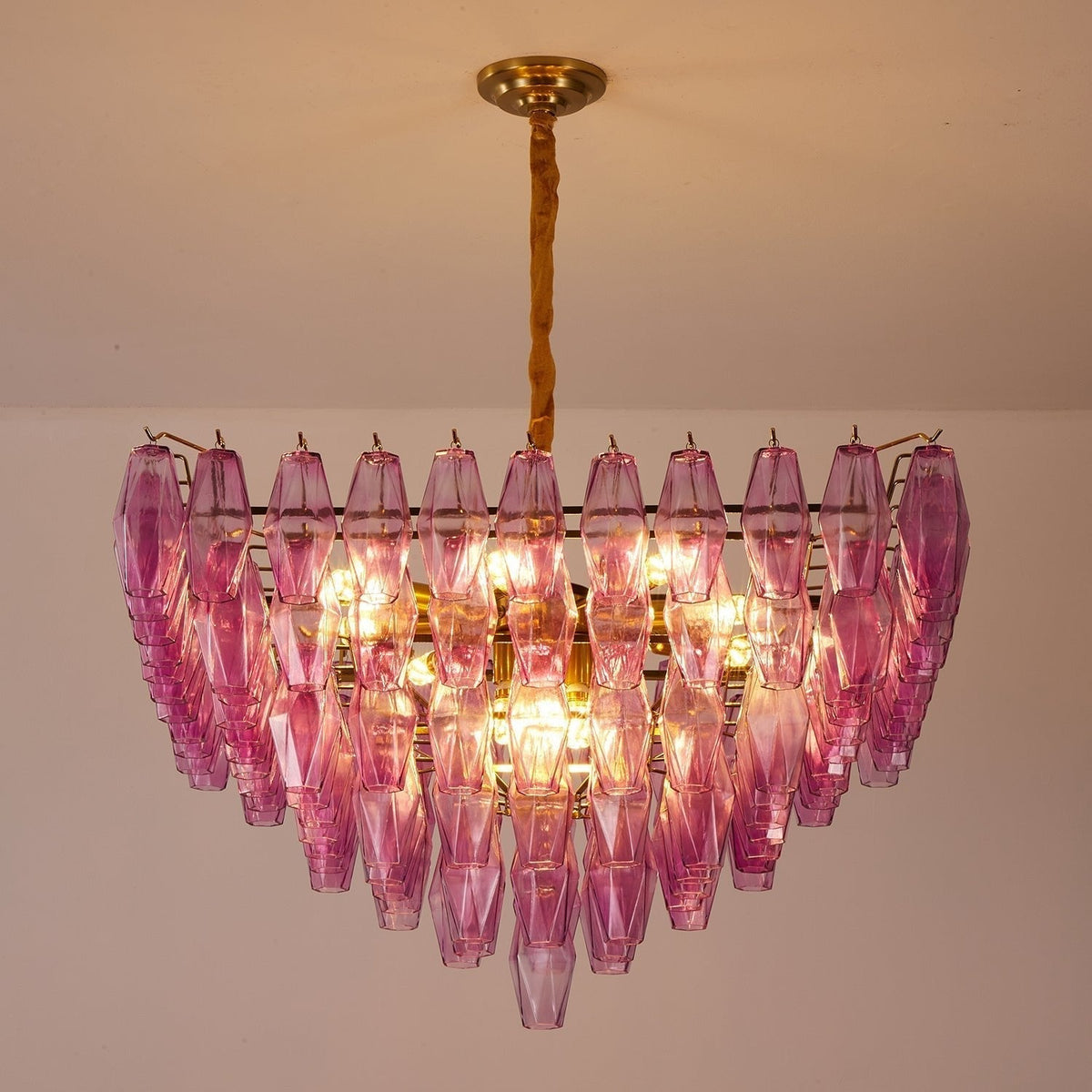 Fuchsia Prism Empire Chandelier - Zelno Lighting