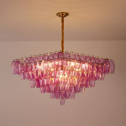 Fuchsia Prism Empire Chandelier - Zelno Lighting