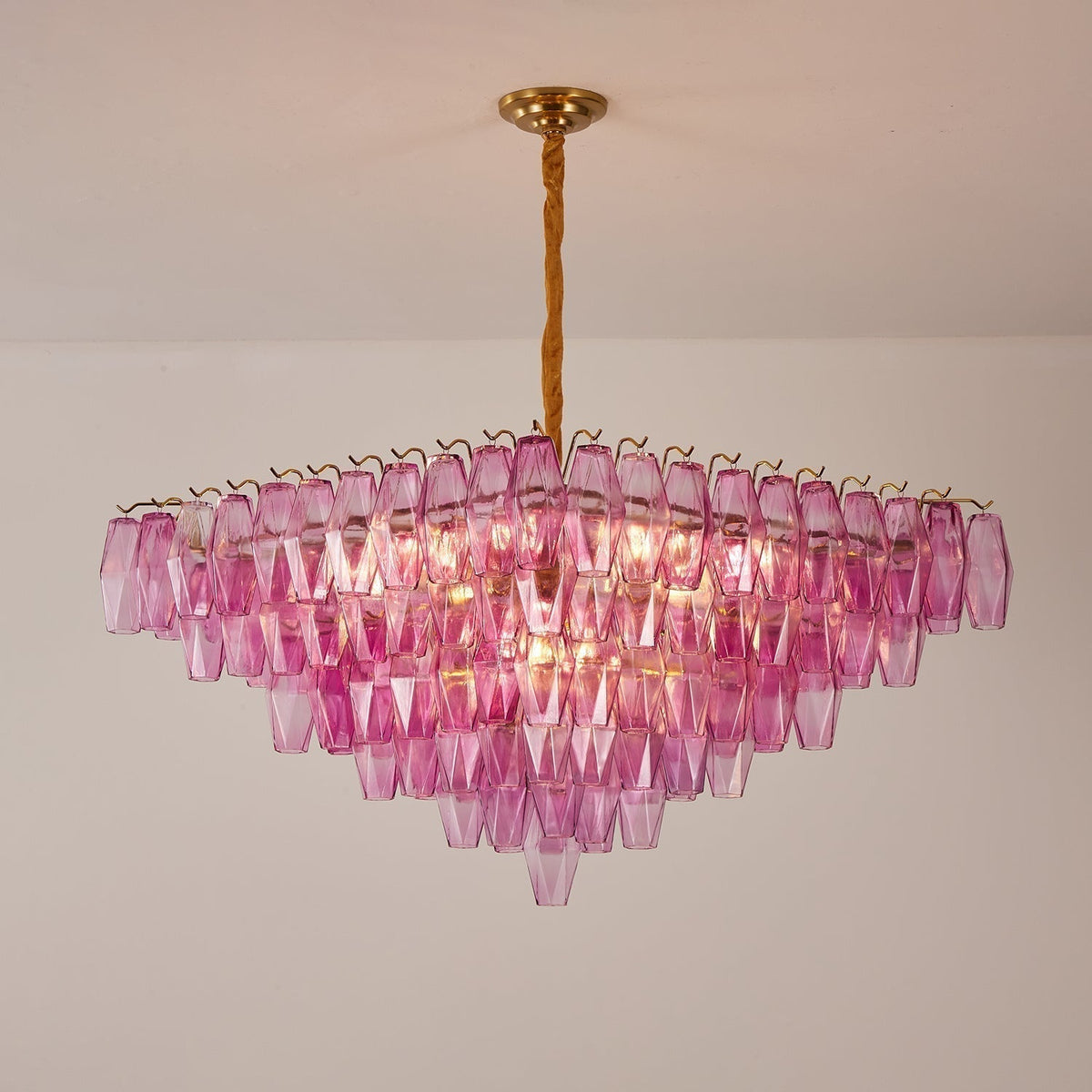 Fuchsia Prism Empire Chandelier - Zelno Lighting