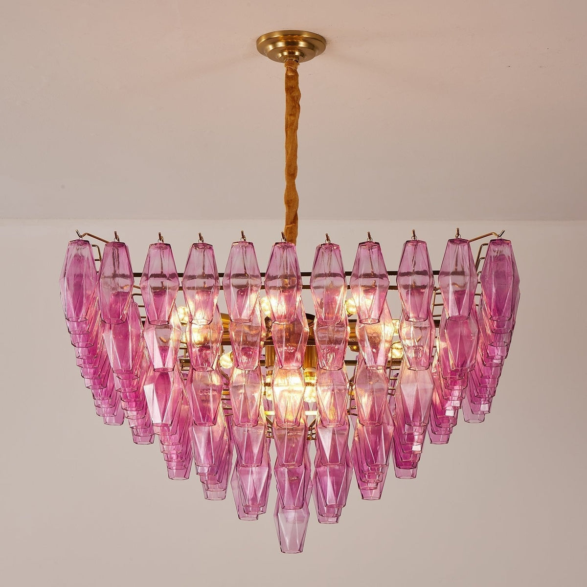 Fuchsia Prism Empire Chandelier - Zelno Lighting