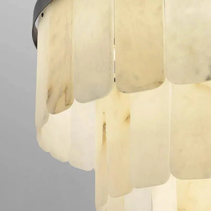 Galadriel Alabaster Modern Multi-Tiered Round Chandelier - Zelno