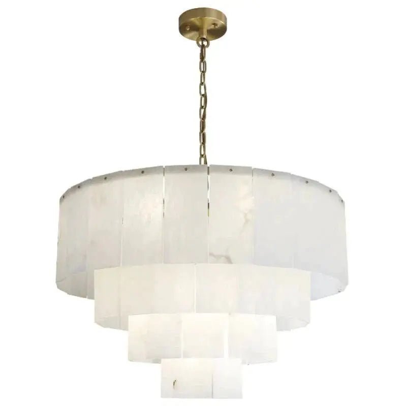 Galadriel Alabaster Multi-Layer Modern Round Chandelier - Zelno
