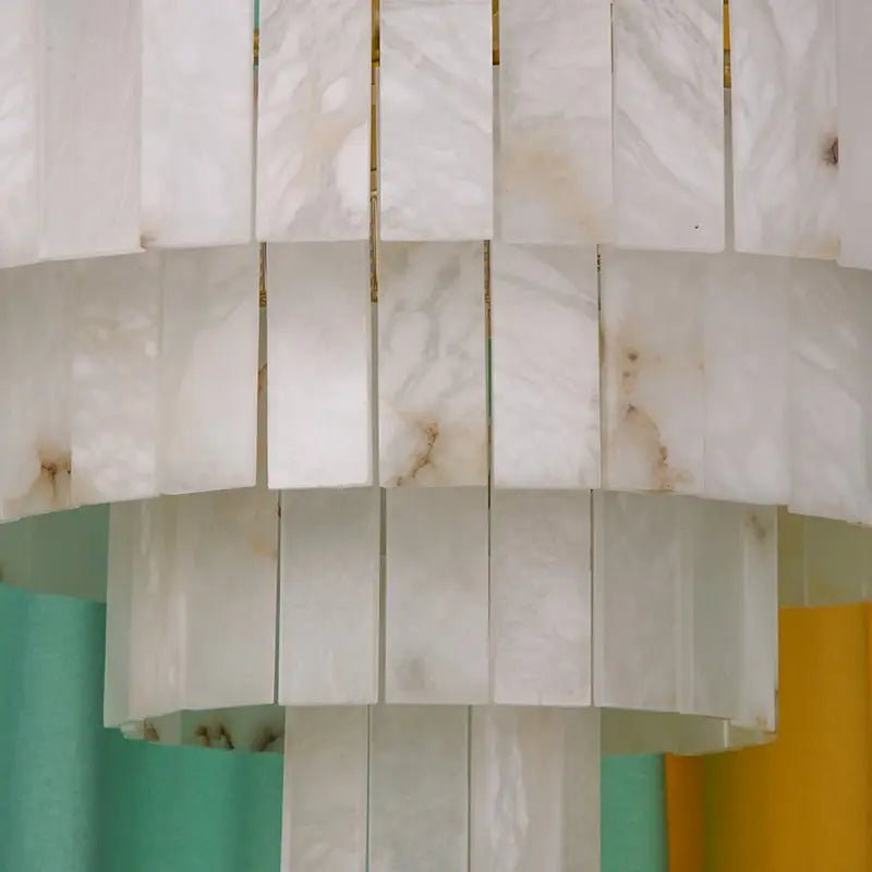 Galadriel Alabaster Multi-Tiered Round Chandelier Lighting - Zelno