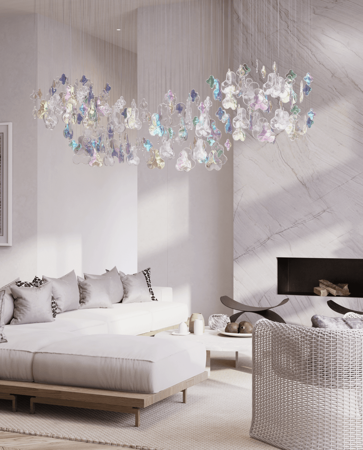 Galaxy Iris Iridescent Blossom Chandelier - Zelno Lighting