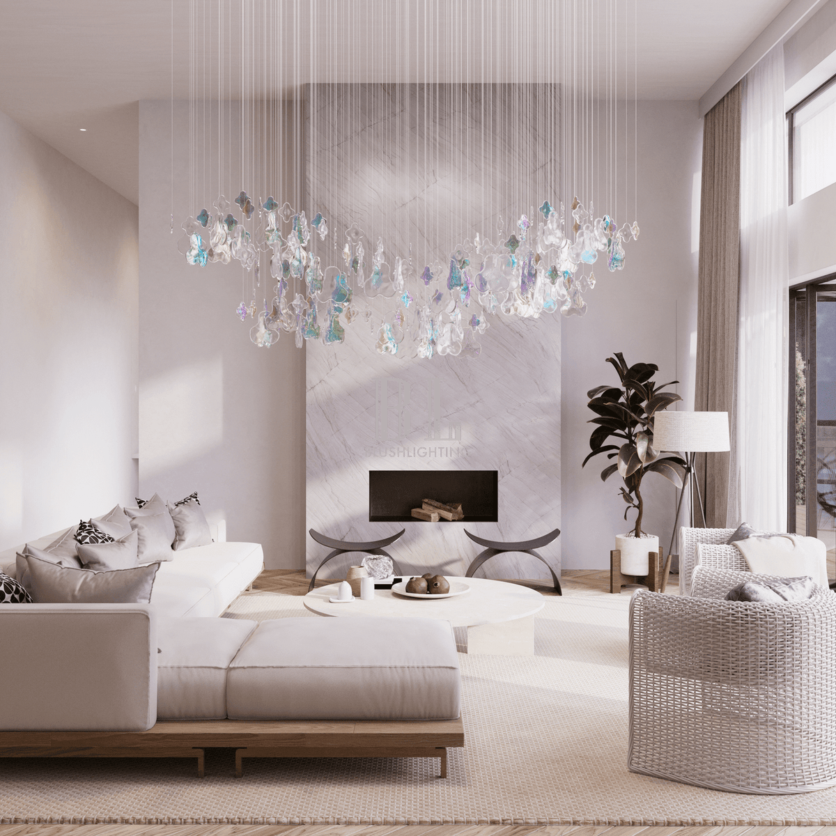Galaxy Iris Iridescent Blossom Chandelier - Zelno Lighting