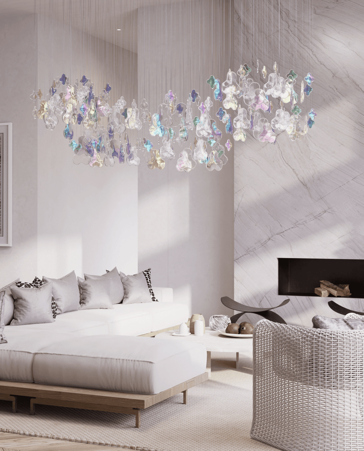 Galaxy Iris Iridescent Blossom Chandelier - Zelno Lighting