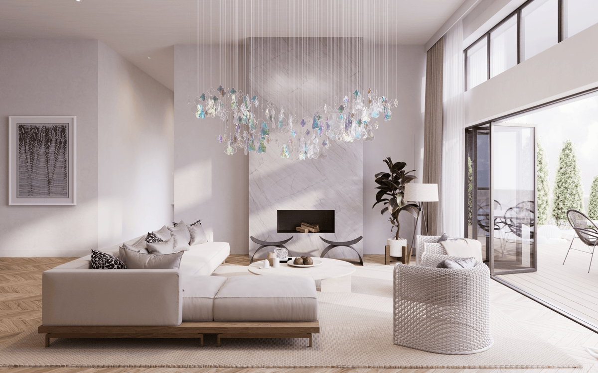 Galaxy Iris Iridescent Blossom Chandelier - Zelno Lighting