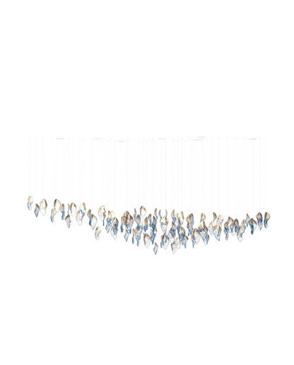 Galaxy Ocean Drift Blown Glass Crystal Spiral Chandelier - Zelno Lighting