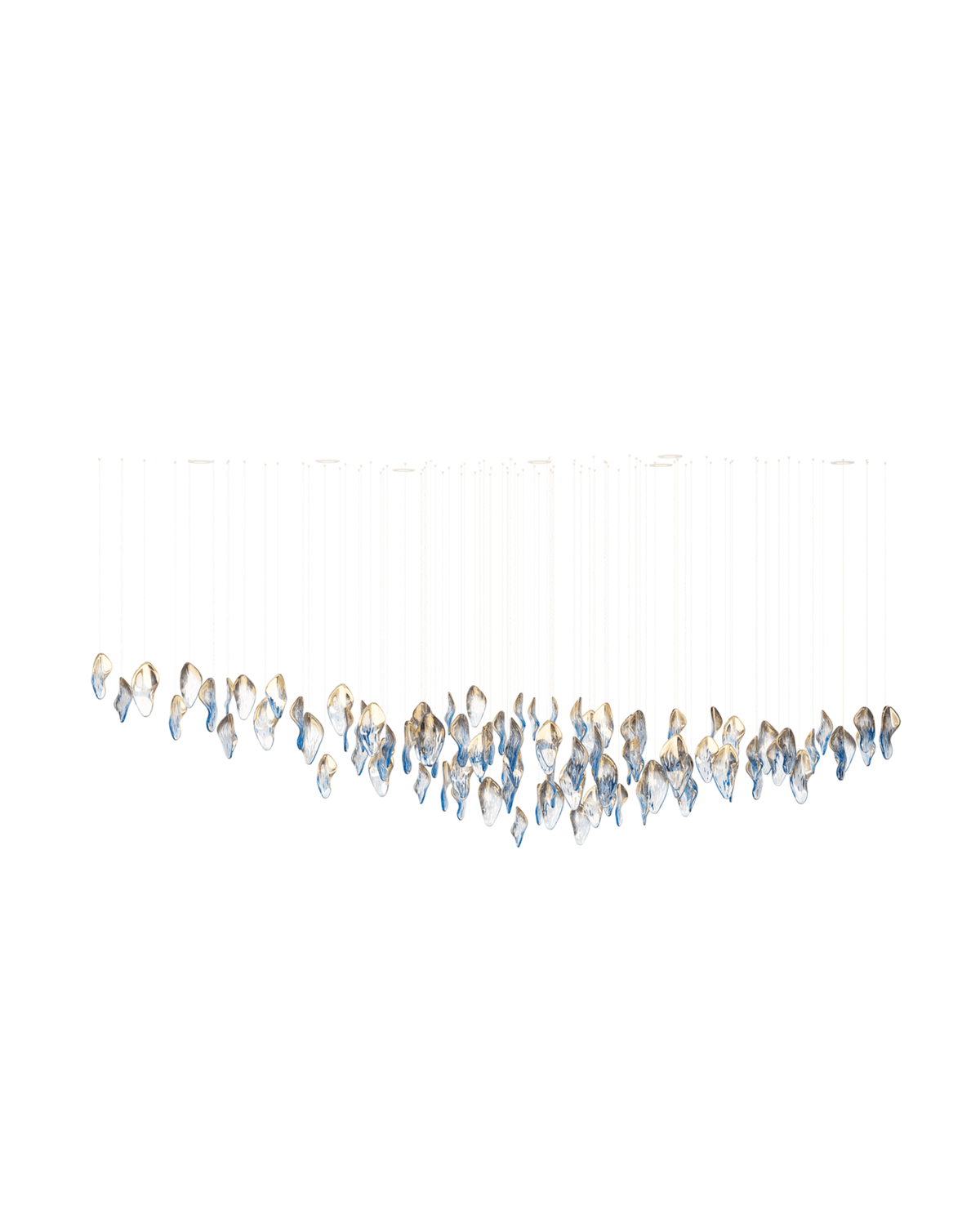 Galaxy Ocean Drift Blown Glass Crystal Spiral Chandelier - Zelno Lighting