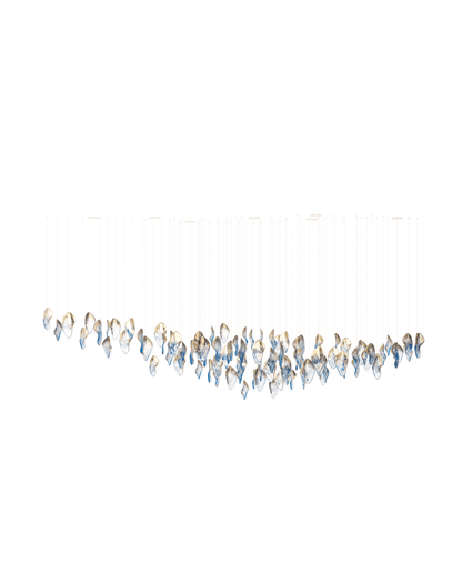 Galaxy Ocean Drift Blown Glass Crystal Spiral Chandelier - Zelno Lighting