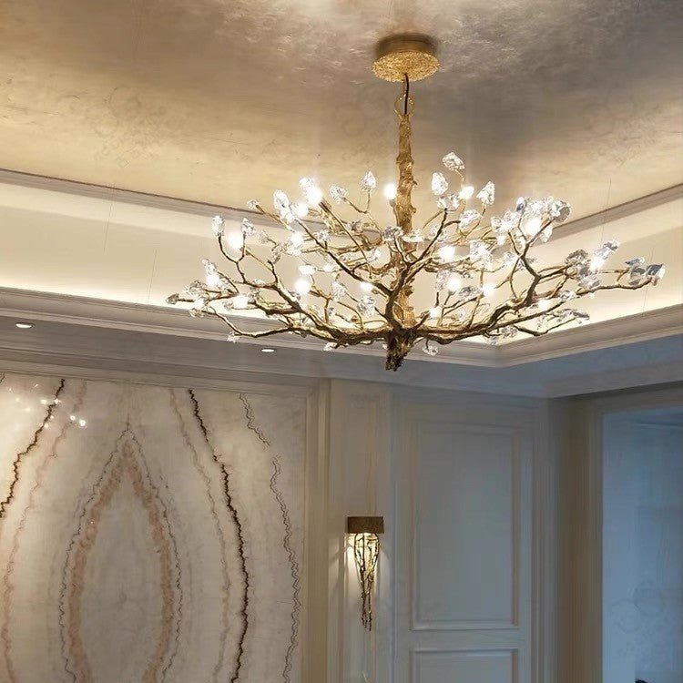 Gemstone Branch Chandelier with Artistic Design for Bedroom or Living Room - Zelno Lighting