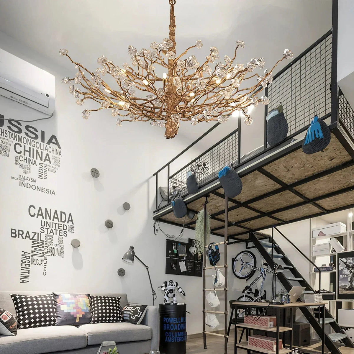 Gemstone Branch Chandelier with Artistic Design for Bedroom or Living Room - Zelno Lighting