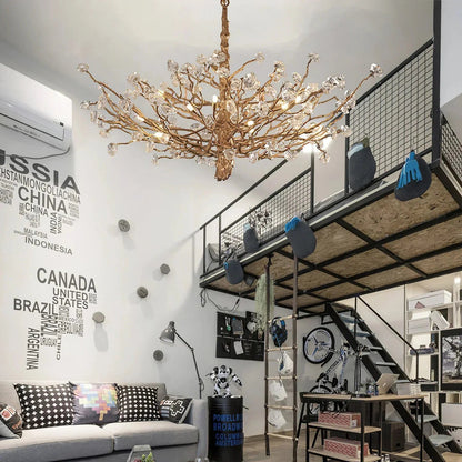 Gemstone Branch Chandelier with Artistic Design for Bedroom or Living Room - Zelno Lighting