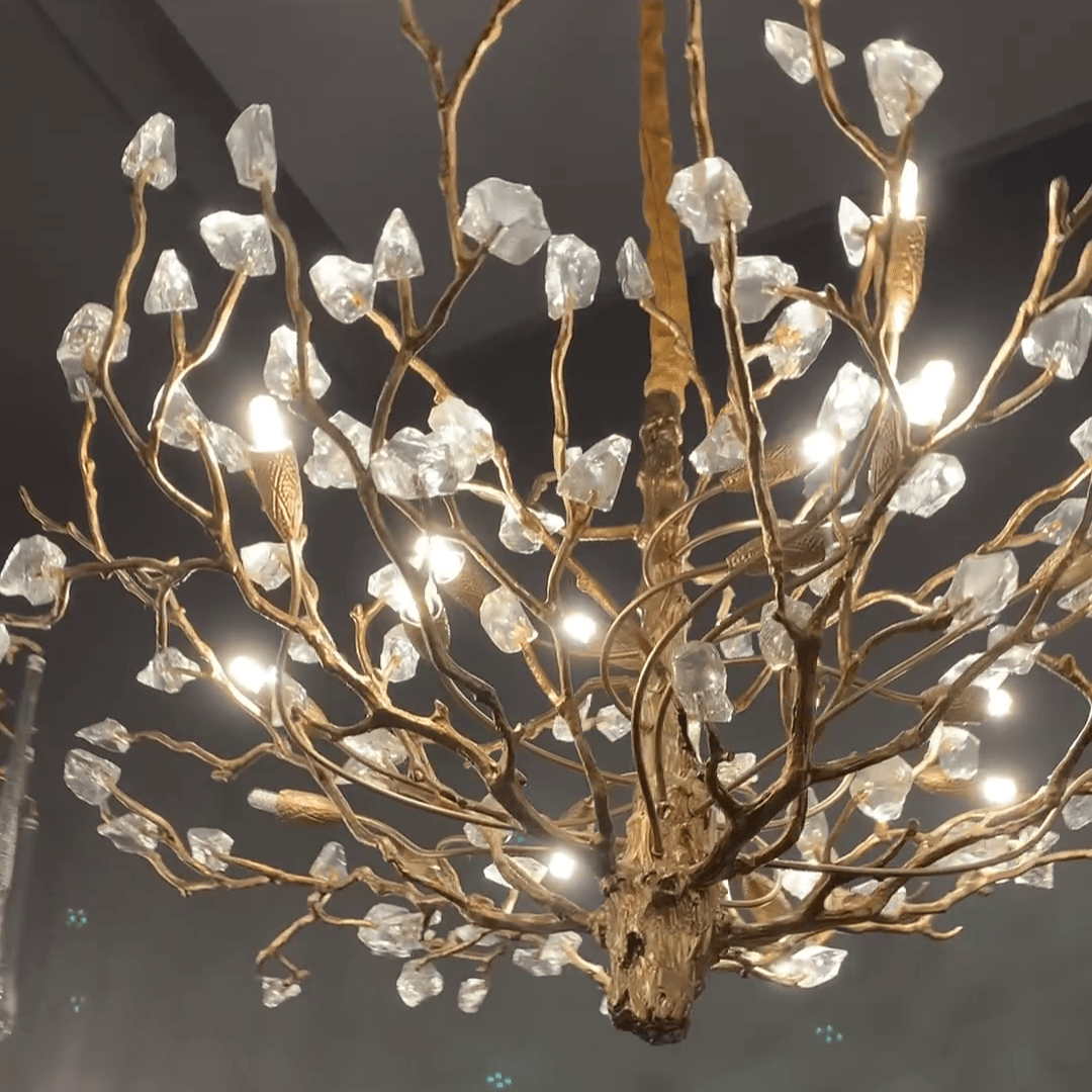 Gemstone Branch Chandelier with Artistic Design for Bedroom or Living Room - Zelno Lighting