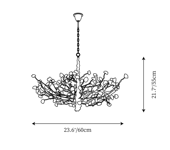 Gemstone Branch Chandelier with Artistic Design for Bedroom or Living Room - Zelno Lighting