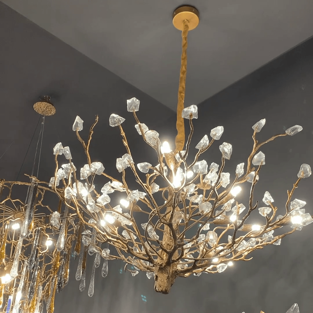 Gemstone Branch Chandelier with Artistic Design for Bedroom or Living Room - Zelno Lighting