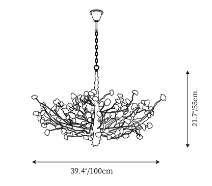 Gemstone Branch Chandelier with Artistic Design for Bedroom or Living Room - Zelno Lighting
