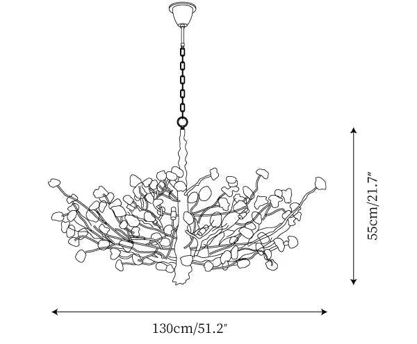 Gemstone Branch Chandelier with Artistic Design for Bedroom or Living Room - Zelno Lighting