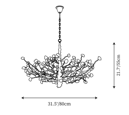 Gemstone Branch Chandelier with Artistic Design for Bedroom or Living Room - Zelno Lighting
