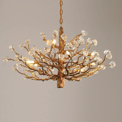 Gemstone Branch Chandelier with Artistic Design for Bedroom or Living Room - Zelno Lighting