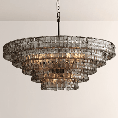 Ghiaccia Glass Round Chandelier - Zelno Lighting