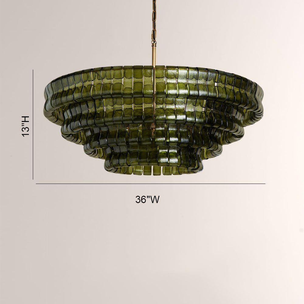 Ghiaccia Glass Round Chandelier - Zelno Lighting