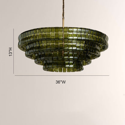 Ghiaccia Glass Round Chandelier - Zelno Lighting