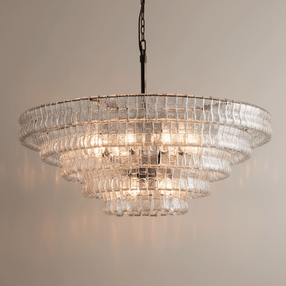 Ghiaccia Glass Round Chandelier - Zelno Lighting