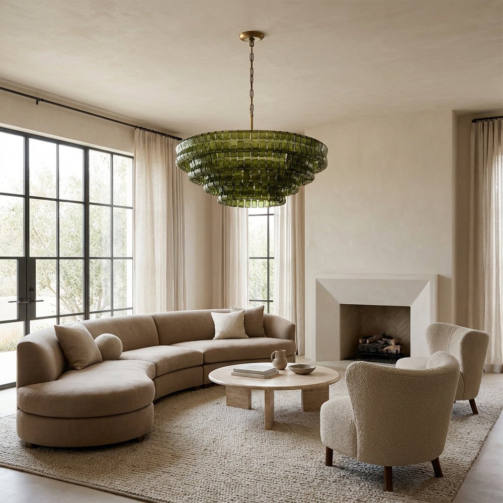 Ghiaccia Glass Round Chandelier - Zelno Lighting