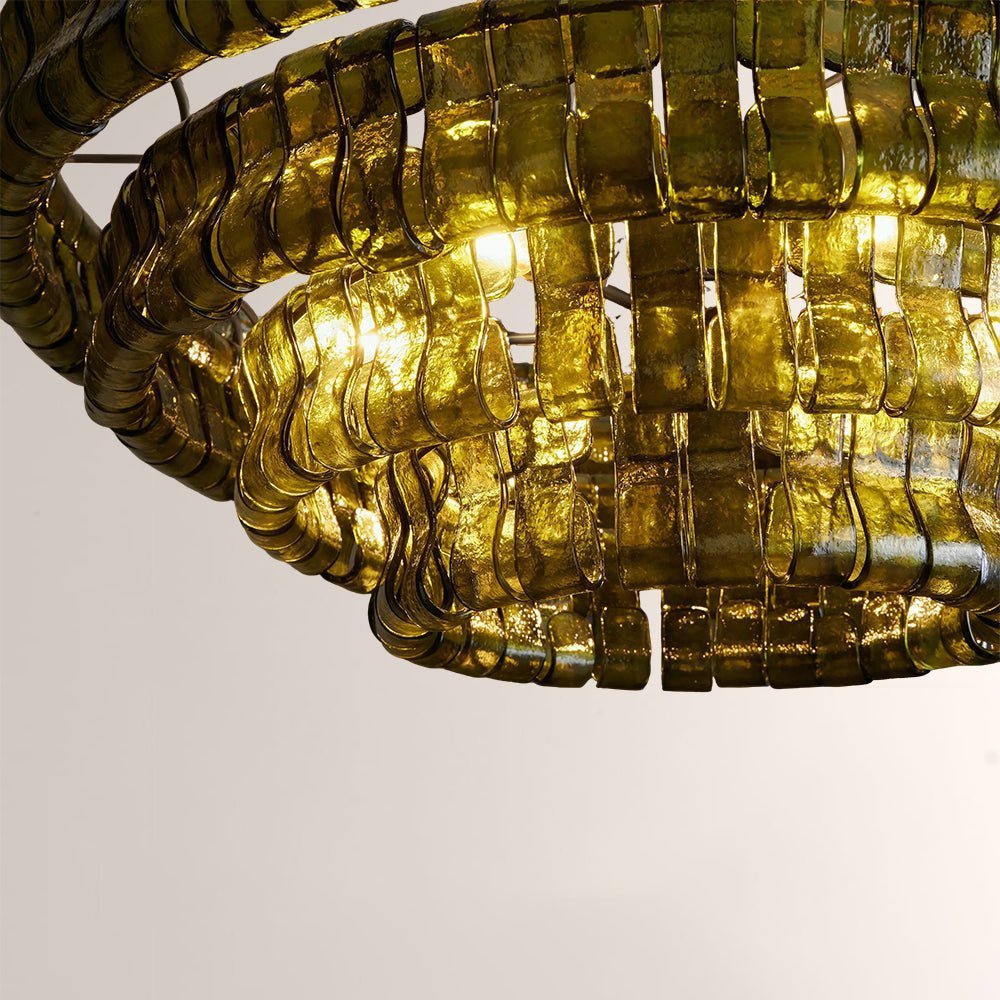 Ghiaccia Glass Round Chandelier - Zelno Lighting