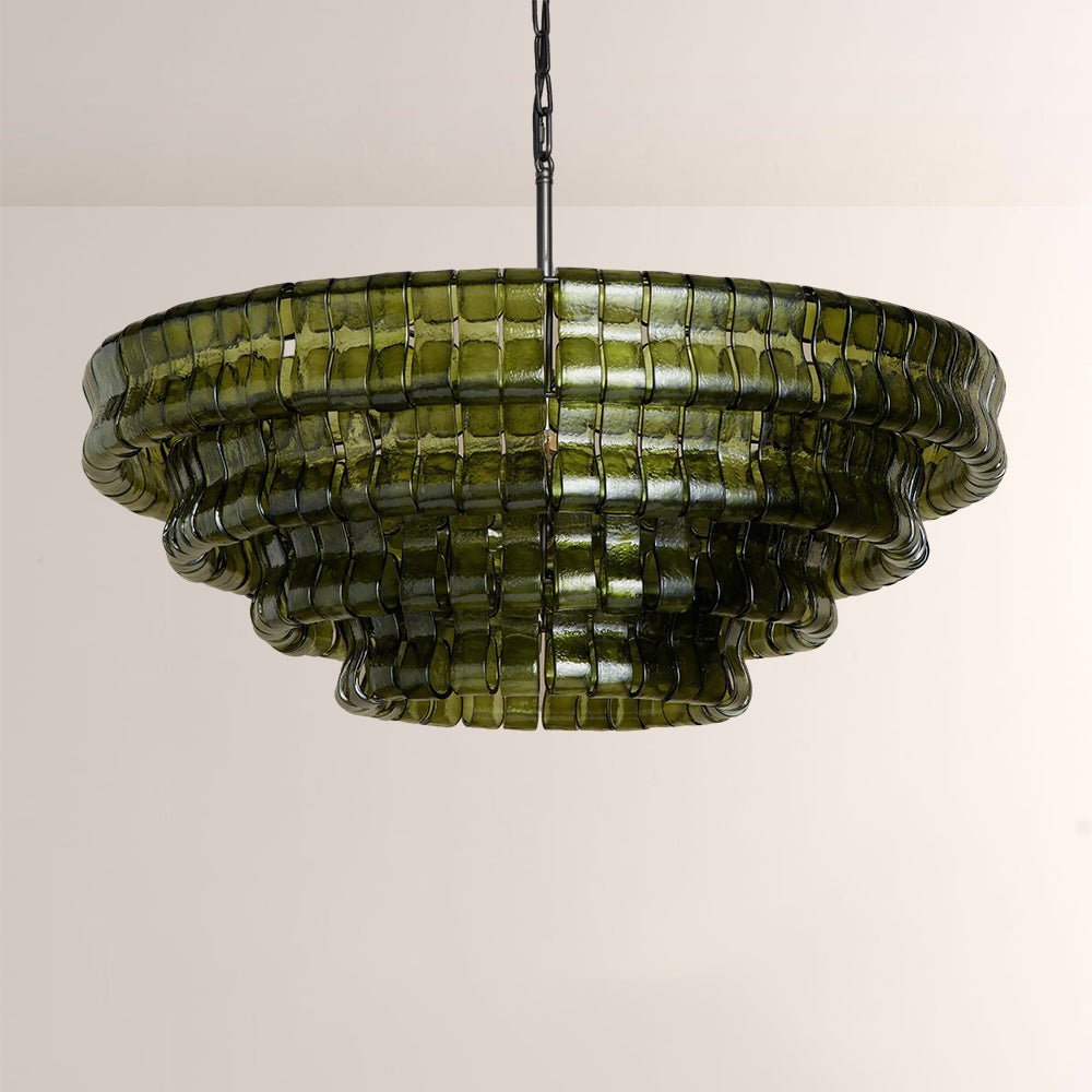 Ghiaccia Glass Round Chandelier - Zelno Lighting