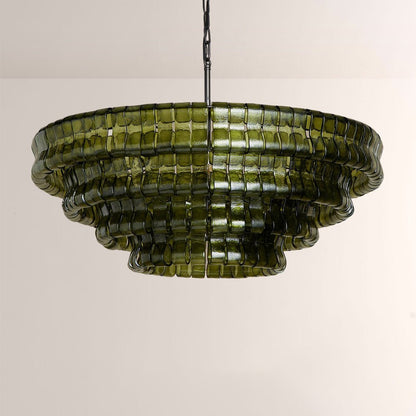 Ghiaccia Glass Round Chandelier - Zelno Lighting
