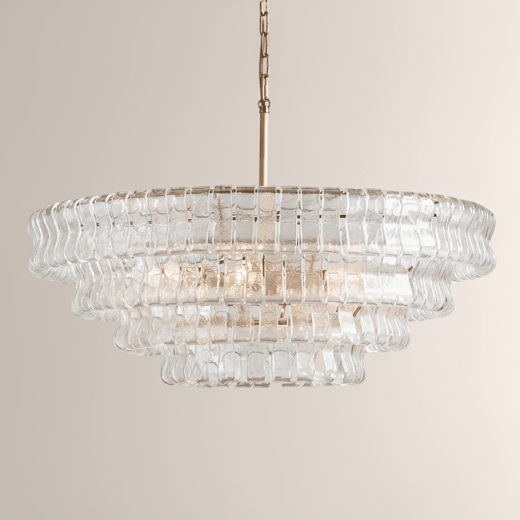 Ghiaccia Glass Round Chandelier - Zelno Lighting