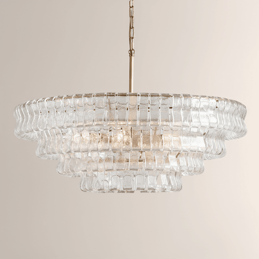Ghiaccia Glass Round Chandelier - Zelno Lighting