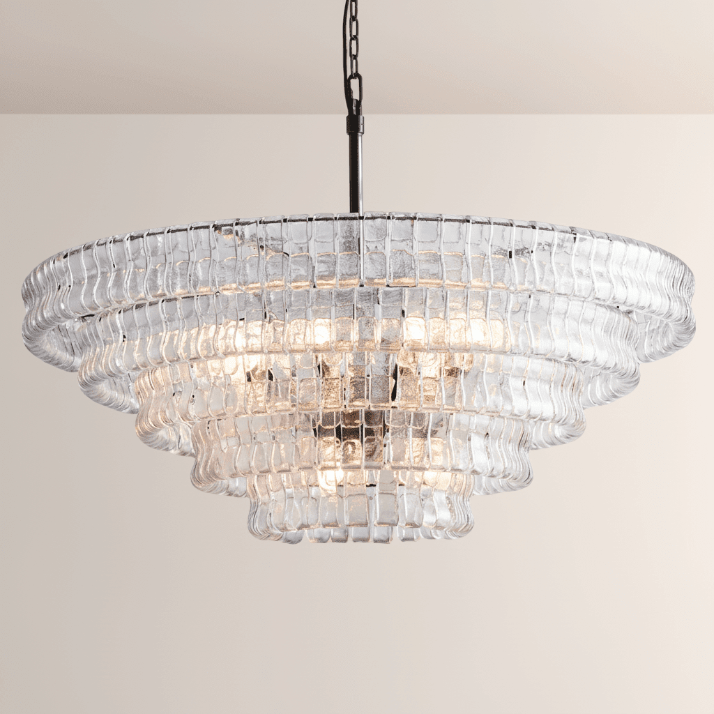 Ghiaccia Glass Round Chandelier - Zelno Lighting