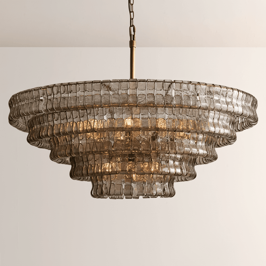 Ghiaccia Glass Round Chandelier - Zelno Lighting