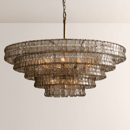 Ghiaccia Glass Round Chandelier - Zelno Lighting