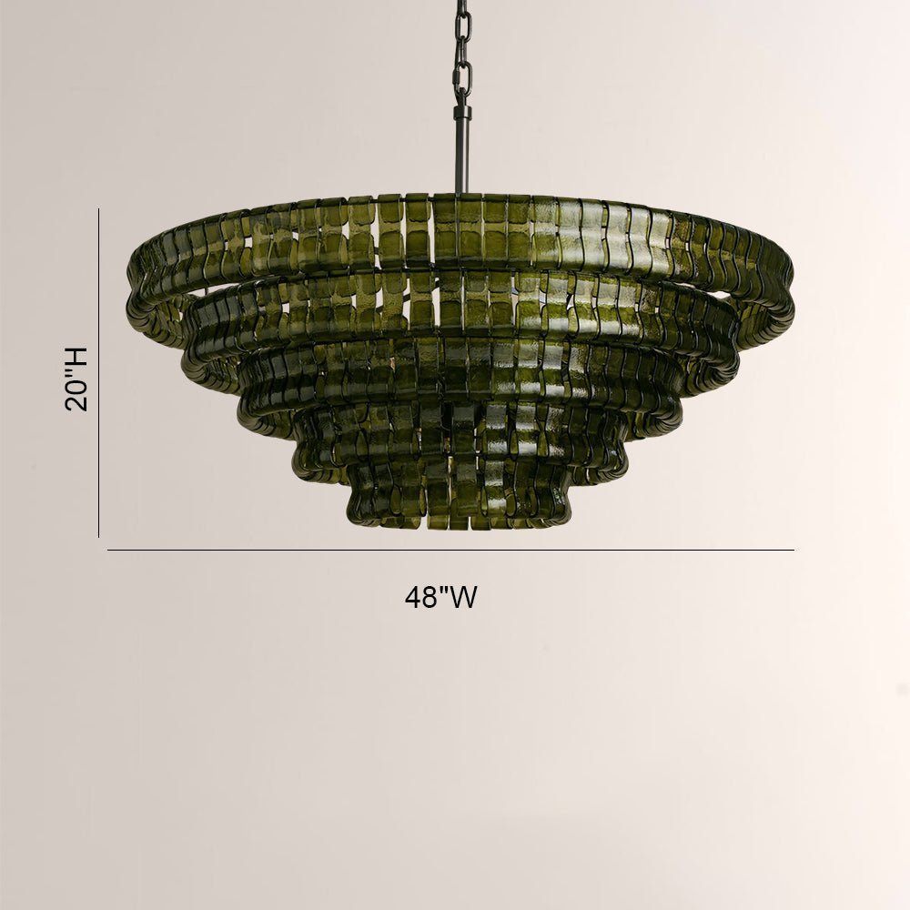 Ghiaccia Glass Round Chandelier - Zelno Lighting