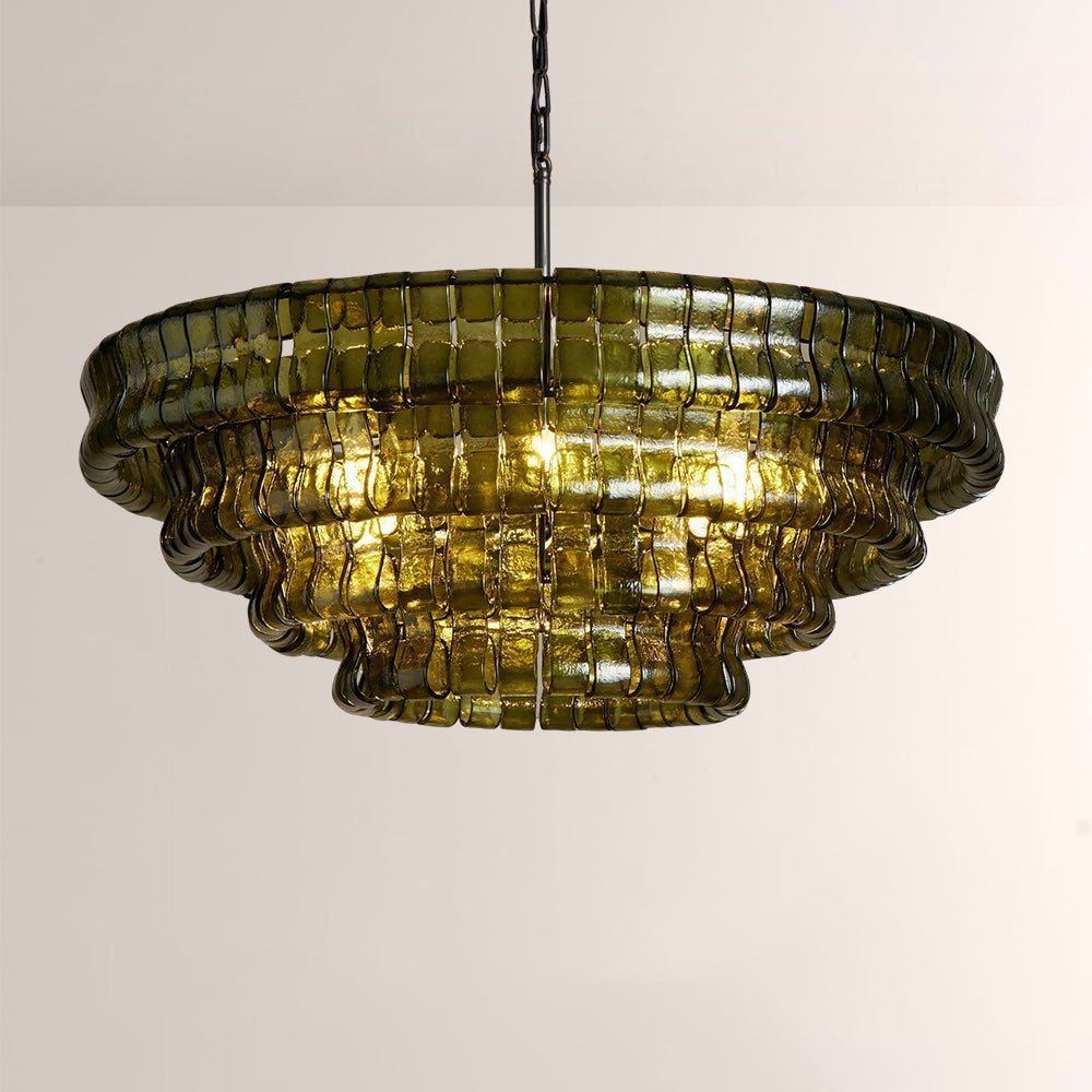 Ghiaccia Glass Round Chandelier - Zelno Lighting