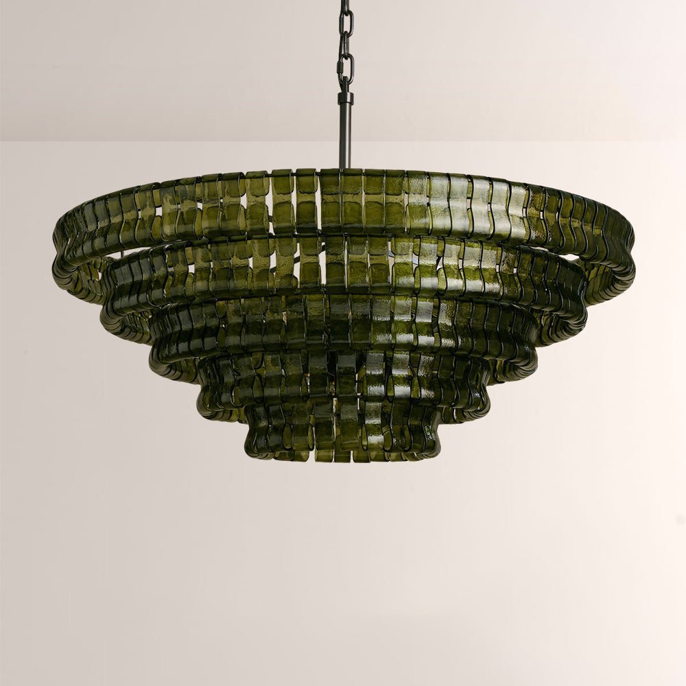 Ghiaccia Glass Round Chandelier - Zelno Lighting