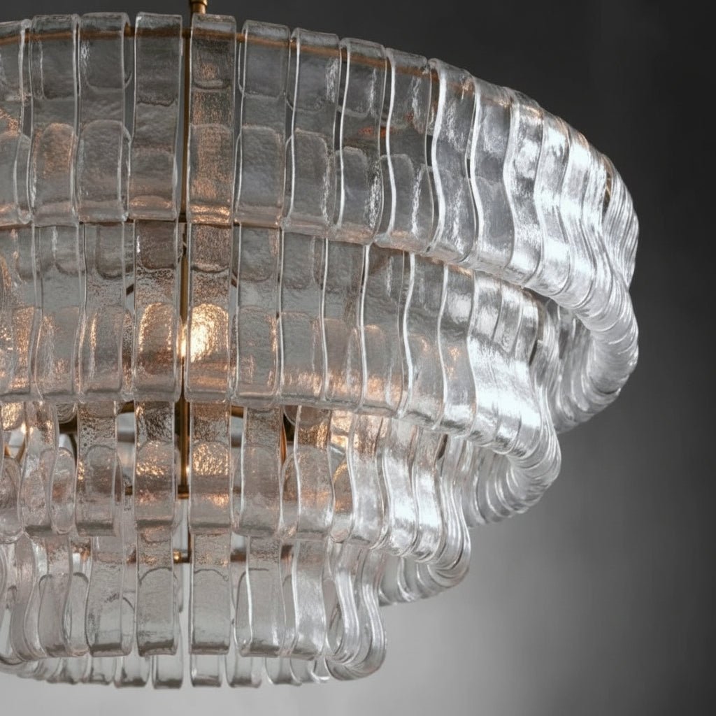 Ghiaccia Glass Round Chandelier - Zelno Lighting