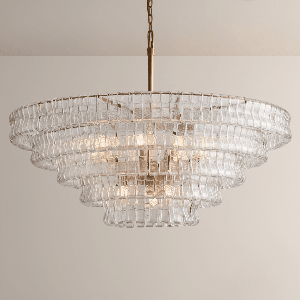 Ghiaccia Glass Round Chandelier - Zelno Lighting